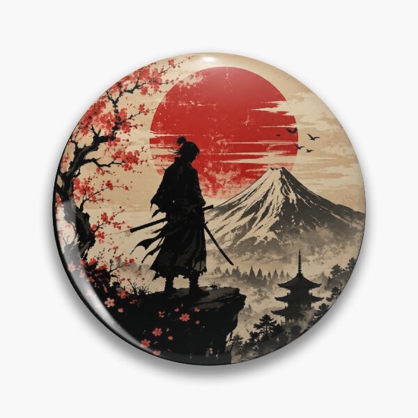 Item preview, Japanese Samurai Spirit Red Sun Warrior – Traditional Japan Culture Minimalist Art designed and sold by Shakhbata-1.