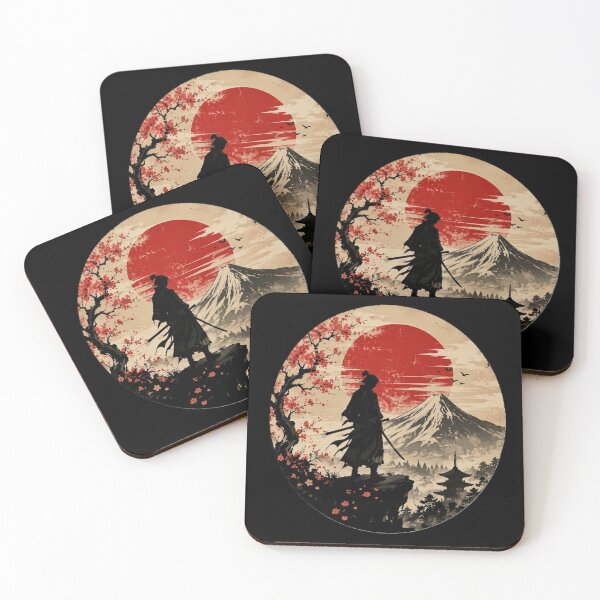 Item preview, Japanese Samurai Spirit Red Sun Warrior – Traditional Japan Culture Minimalist Art designed and sold by Shakhbata-1.