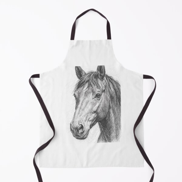 Item preview, Black and White Horse Portrait Pencil Sketch - Detailed Horse Artwork designed and sold by Leon Woods Pencil Art.