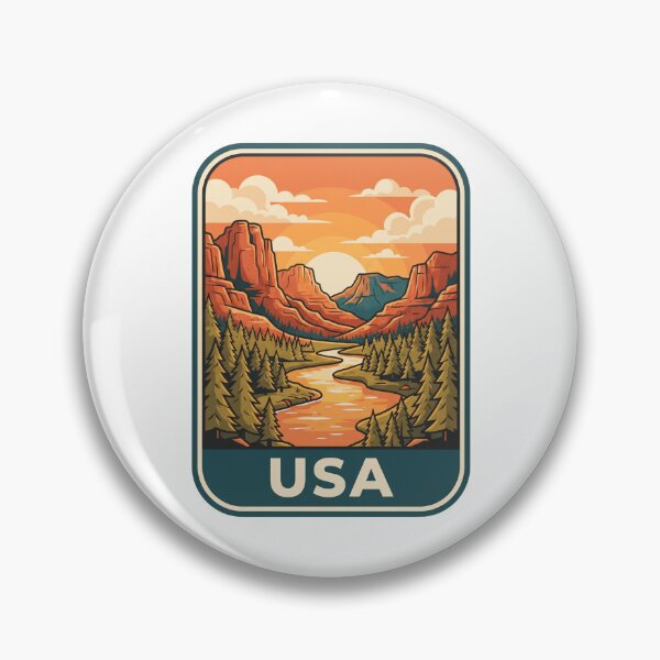 Item preview, American Wilderness Canyon River Sunset Vintage Trave designed and sold by Paper Drip.