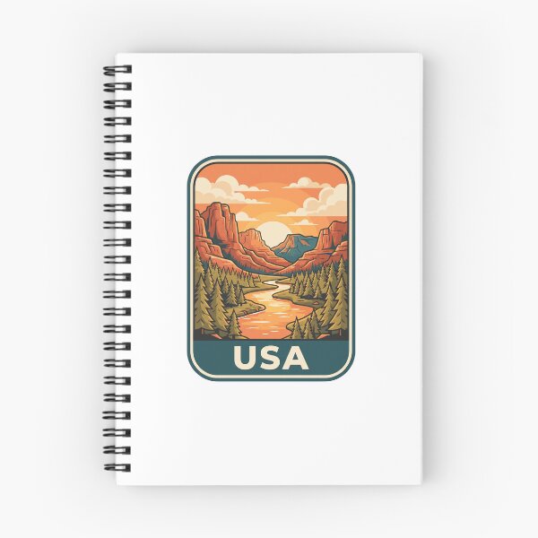 Item preview, American Wilderness Canyon River Sunset Vintage Trave designed and sold by Paper Drip.
