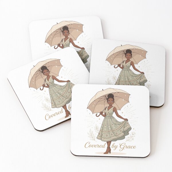 Item preview, Covered by Grace - Black Woman With Gold Umbrella designed and sold by Amanio.