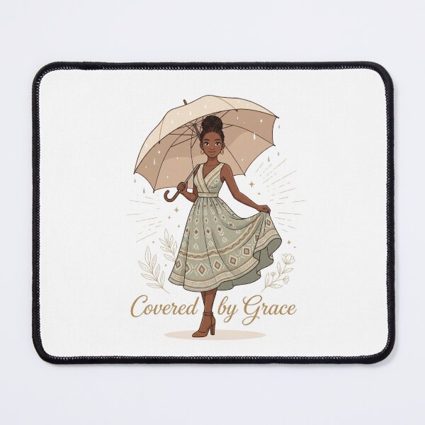 Item preview, Covered by Grace - Black Woman With Gold Umbrella designed and sold by Amanio.