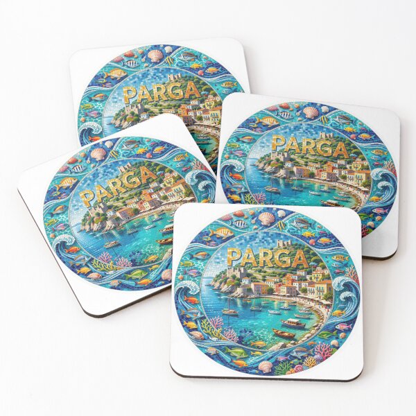 Item preview, Parga Coastal Mosaic Travel Sticker Summer Souvenir designed and sold by Imaginarium of Chaos falcon88 .