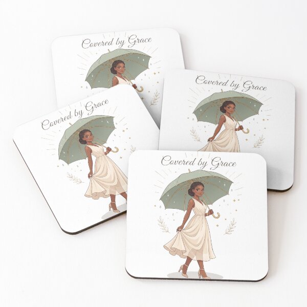 Item preview, Covered by Grace - Black Woman With Green Umbrella designed and sold by Amanio.