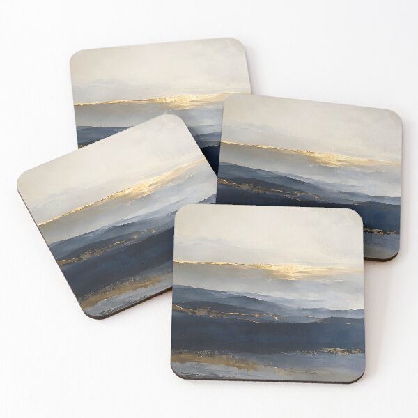 Item preview, Abstract Landscape in Navy and Gold designed and sold by hutofdesigns.