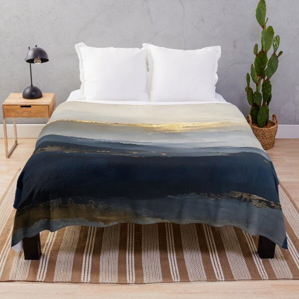 Item preview, Abstract Landscape in Navy and Gold designed and sold by hutofdesigns.
