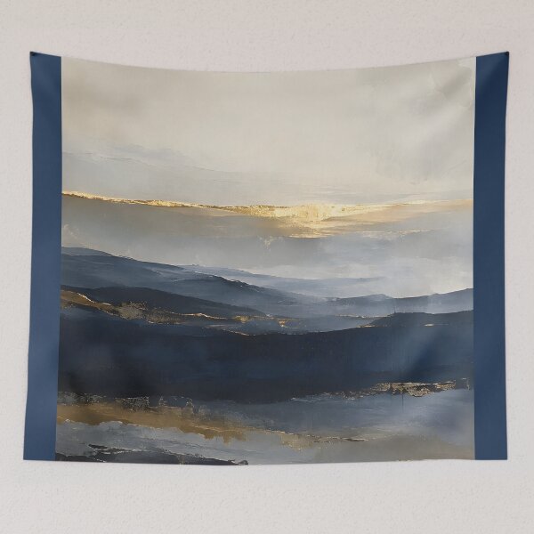 Item preview, Abstract Landscape in Navy and Gold designed and sold by hutofdesigns.