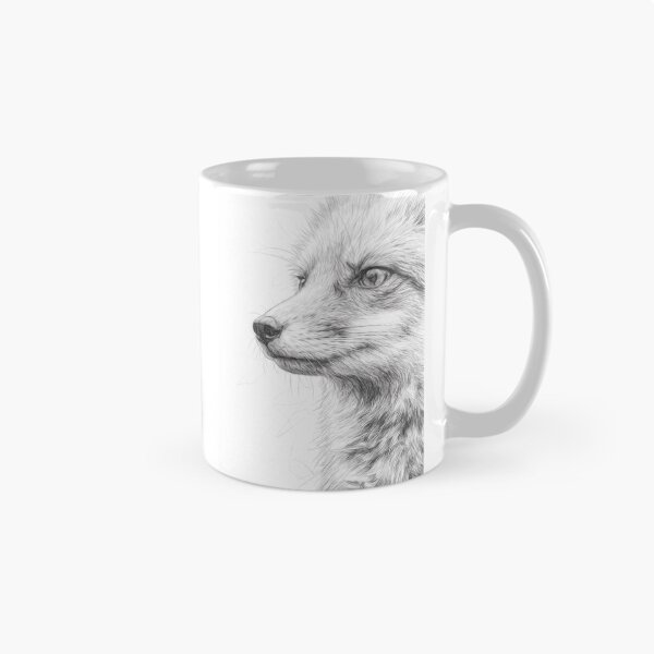 Item preview, Black and White Fox Portrait Pencil Sketch - Detailed Wildlife Artwork designed and sold by Leon Woods Pencil Art.