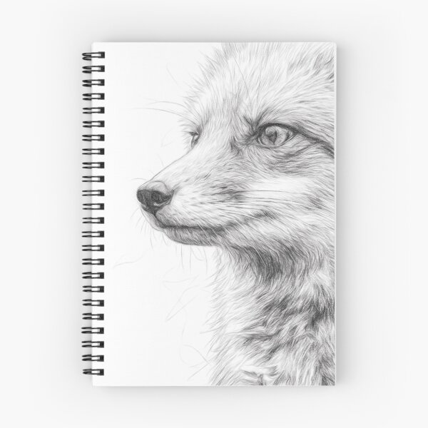 Item preview, Black and White Fox Portrait Pencil Sketch - Detailed Wildlife Artwork designed and sold by Leon Woods Pencil Art.