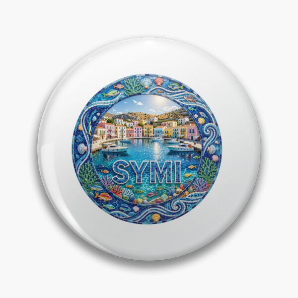 Item preview, Symi Island Mosaic Travel Sticker Summer Souvenir designed and sold by Imaginarium of Chaos falcon88 .