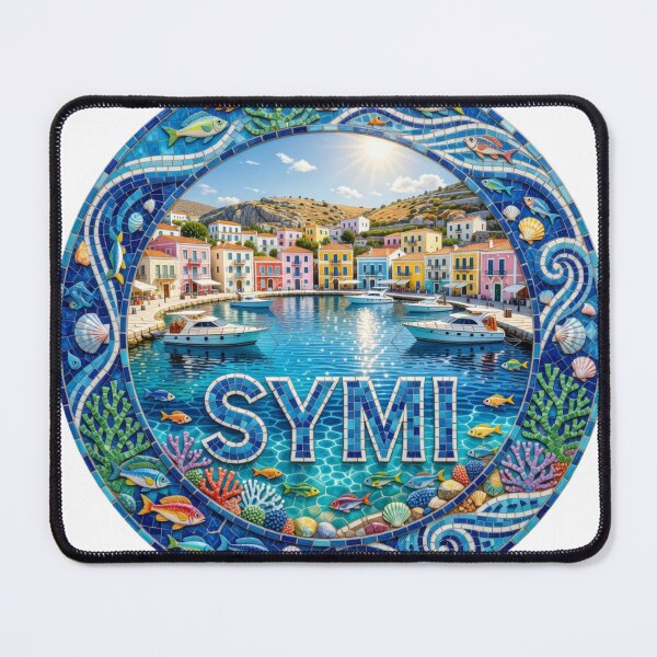 Item preview, Symi Island Mosaic Travel Sticker Summer Souvenir designed and sold by Imaginarium of Chaos falcon88 .