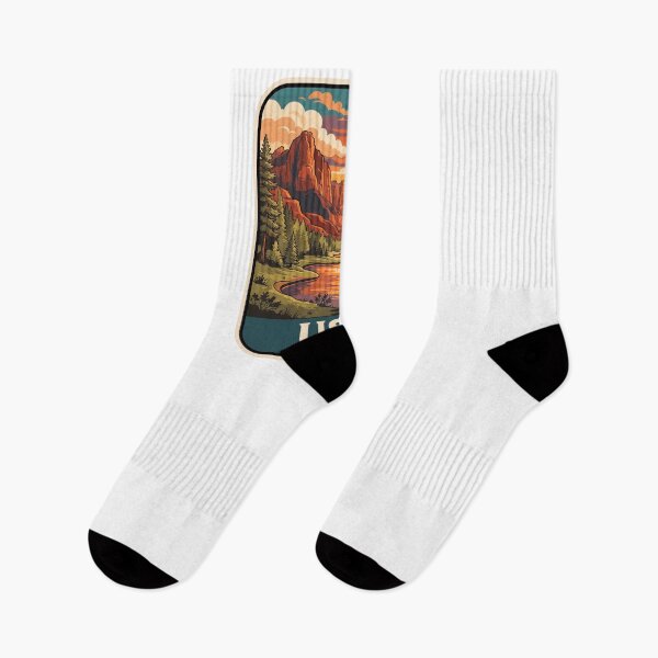 Item preview, Vintage USA National Park Canyon River Sunset Landscape Art designed and sold by Paper Drip.