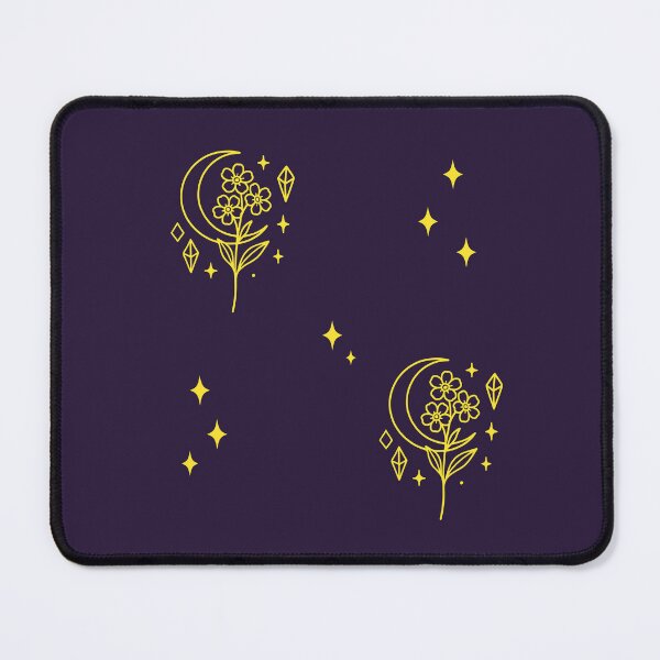 Item preview, Golden Celestial Botanicals Witchy Moon and Crystal Art designed and sold by Mypixieart.