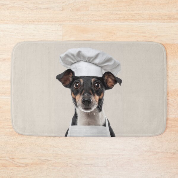 Item preview, Rat Terrier Chef Dog Funny Cooking Apron Hat Cute Pet Portrait designed and sold by LazyOwlStore.