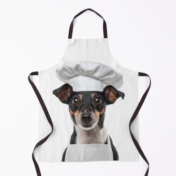 Item preview, Rat Terrier Chef Dog Funny Cooking Apron Hat Cute Pet Portrait designed and sold by LazyOwlStore.