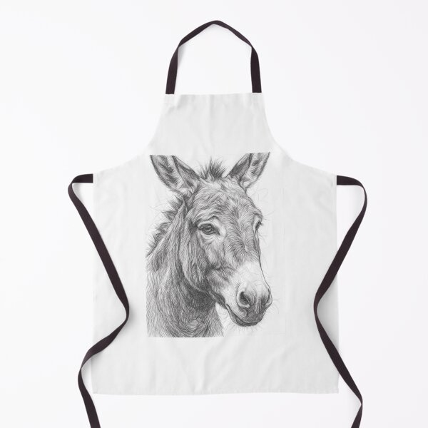 Item preview, Black and White Donkey Portrait Pencil Sketch - Detailed Farm Animal Artwork designed and sold by Leon Woods Pencil Art.