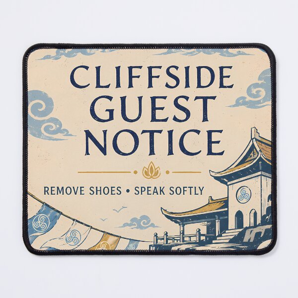 Item preview, Air Temple Cliffside Guest Notice designed and sold by agearb.