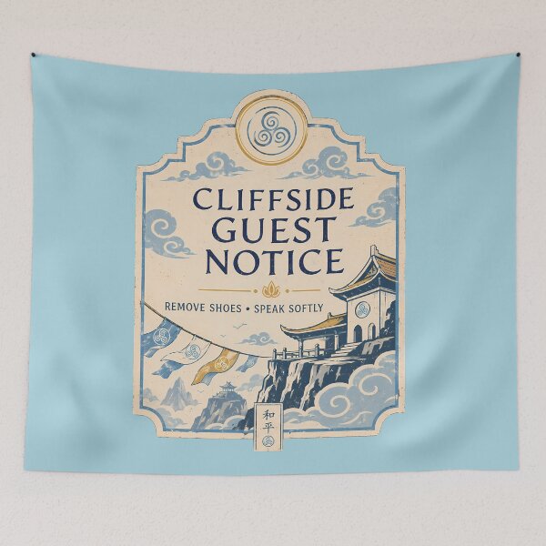 Item preview, Air Temple Cliffside Guest Notice designed and sold by agearb.