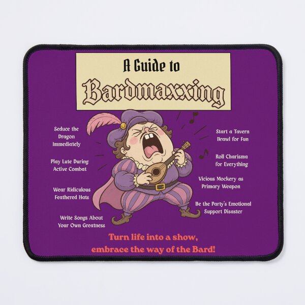 Item preview, A Guide to Bardmaxxing (Dark Edition) - DND RPG Meme designed and sold by Dice_Goblin_Studio.