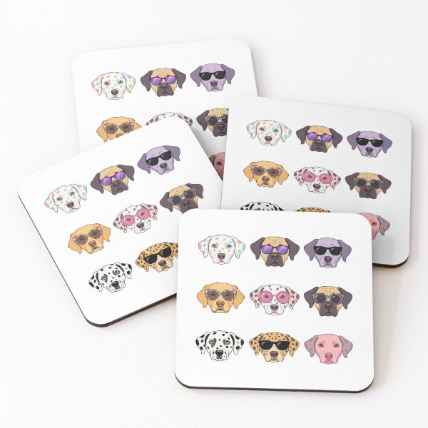 Item preview, Cute Dogs Wearing Sunglasses Art Print Cool Pups Pop Art Puppy Lover Gift designed and sold by raedattia.