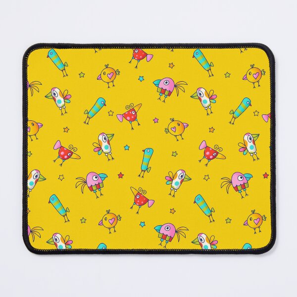 Item preview, Colorful Birds on Yellow designed and sold by MissMelsa.