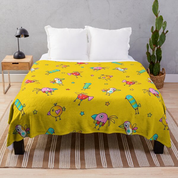 Item preview, Colorful Birds on Yellow designed and sold by MissMelsa.