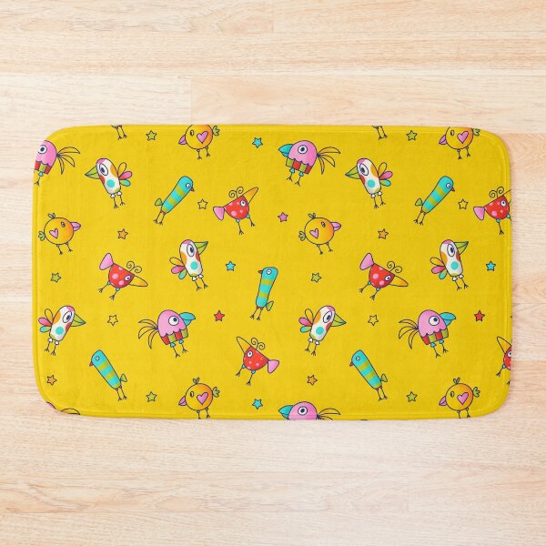 Item preview, Colorful Birds on Yellow designed and sold by MissMelsa.