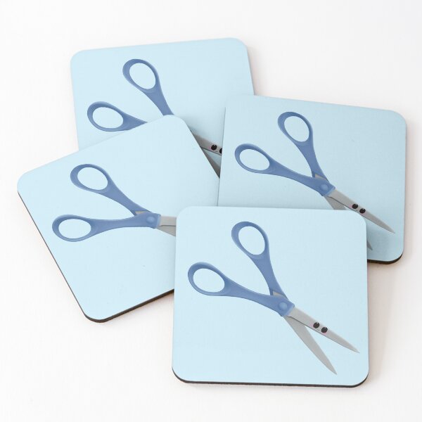 Item preview, Kawaii Sad Blue Scissors Office Stationery Art designed and sold by Designs By Amber.