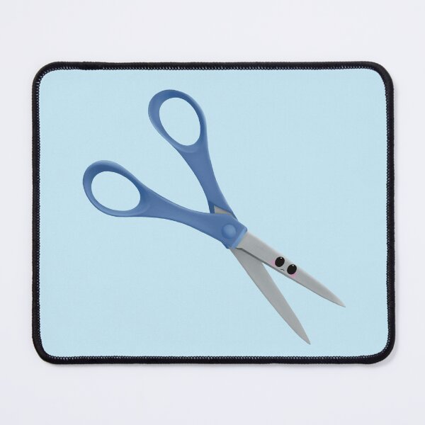 Item preview, Kawaii Sad Blue Scissors Office Stationery Art designed and sold by Designs By Amber.