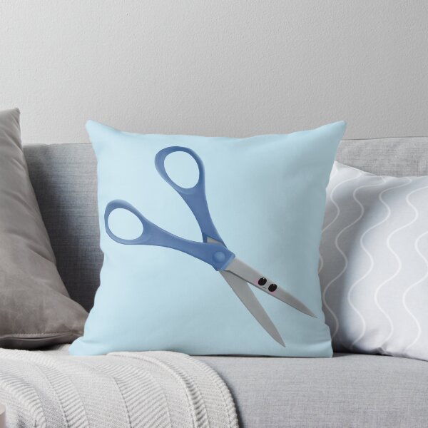 Item preview, Kawaii Sad Blue Scissors Office Stationery Art designed and sold by Designs By Amber.