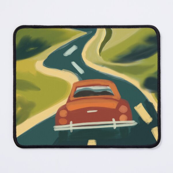 Item preview, Retro Road Trip Sunset | Scenic Desert Highway Illustration | Vintage Car Landscape Art | Travel Adventure Wall Art | Digital Painting designed and sold by MixedMuse24.