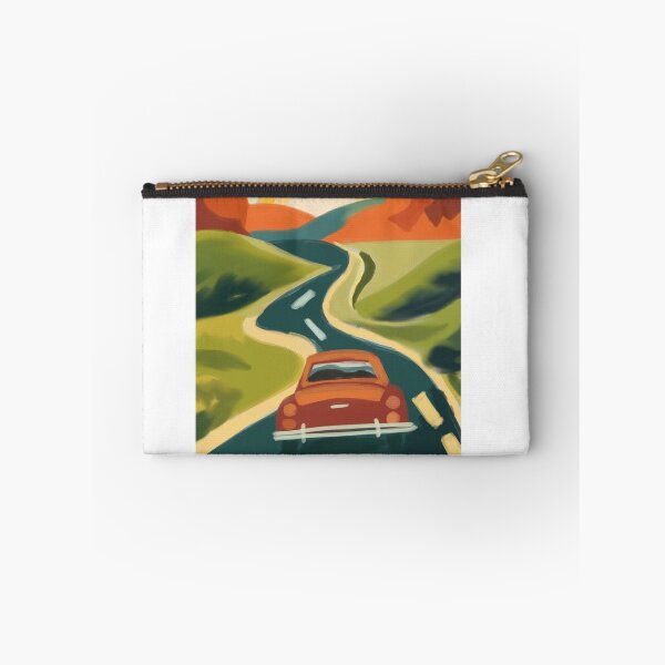 Item preview, Retro Road Trip Sunset | Scenic Desert Highway Illustration | Vintage Car Landscape Art | Travel Adventure Wall Art | Digital Painting designed and sold by MixedMuse24.