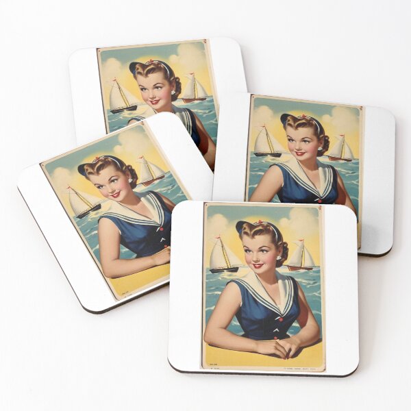 Item preview, Art - Young pin-up style woman, Nostalgic aesthetic of the 1950s designed and sold by Beat-It.