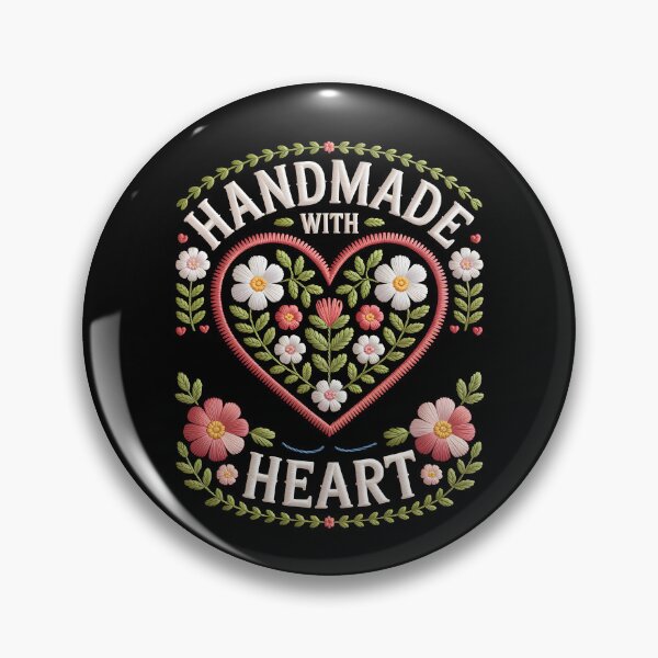 Item preview, Handmade With Heart Embroidery designed and sold by MooonTees.