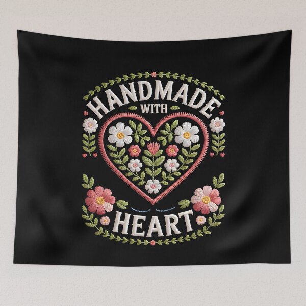Item preview, Handmade With Heart Embroidery designed and sold by MooonTees.