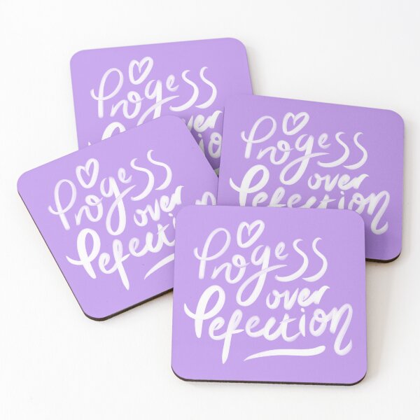 Item preview, Progress Over Perfection – Motivational Hand Lettered Quote designed and sold by StickyDelights.