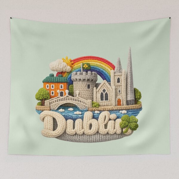 Item preview, Cute Knitted Dublin Landmark | Handmade Yarn Knit Travel Souvenir designed and sold by Moons Studio.