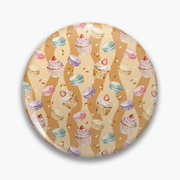 Item preview, Watercolor Cupcakes & Macarons Seamless Dessert Pattern designed and sold by romyca creation_22.