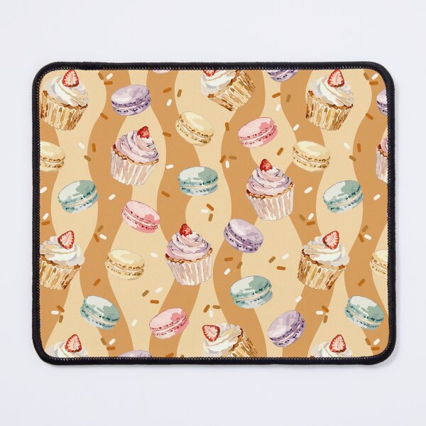 Item preview, Watercolor Cupcakes & Macarons Seamless Dessert Pattern designed and sold by romyca creation_22.