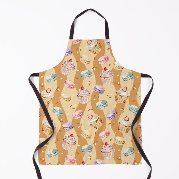 Item preview, Watercolor Cupcakes & Macarons Seamless Dessert Pattern designed and sold by romyca creation_22.