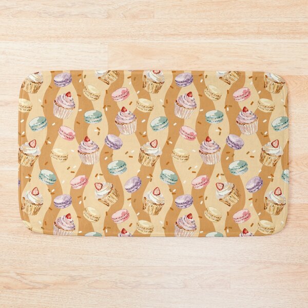 Item preview, Watercolor Cupcakes & Macarons Seamless Dessert Pattern designed and sold by romyca creation_22.