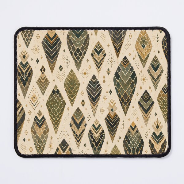 Item preview, Minimalist Art Deco Cobra Scale Pattern | Luxury Geometric Seamless Emerald & Gold Reptile Design designed and sold by OpenDreamArts.