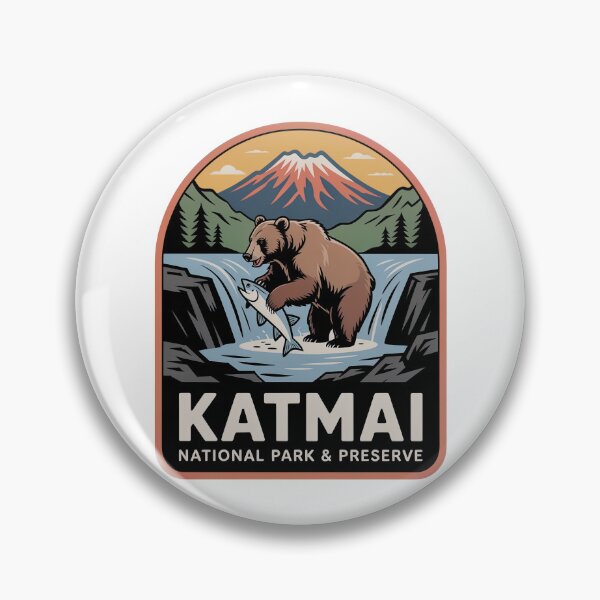 Item preview, Katmai National Park and Preserve Vintage Travel Badge designed and sold by Teelogic.