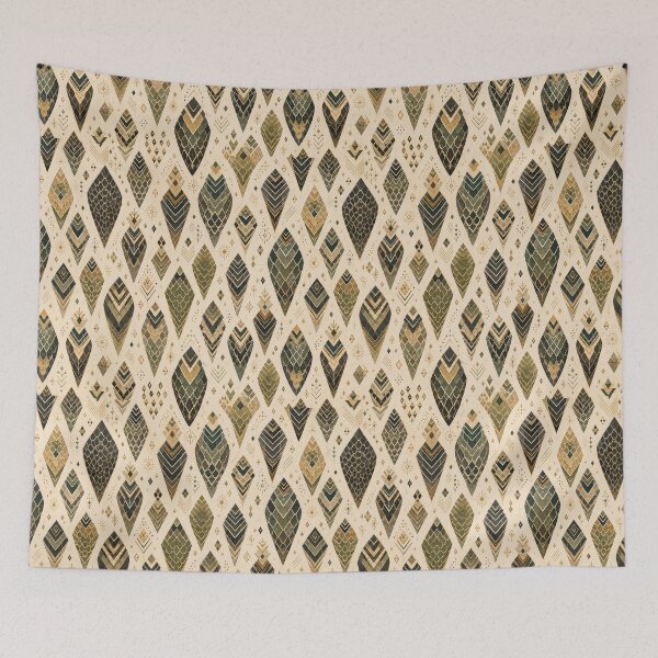 Item preview, Minimalist Art Deco Cobra Scale Pattern | Luxury Geometric Seamless Emerald & Gold Reptile Design designed and sold by OpenDreamArts.
