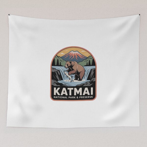 Item preview, Katmai National Park and Preserve Vintage Travel Badge designed and sold by Teelogic.