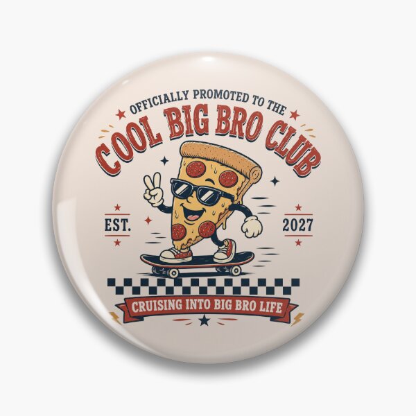 Item preview, Promoted to Big Brother, Cool Big Bro Club, Pizza Big Brother Reveal, Retro Big Brother, Sibling Pregnancy Announcement designed and sold by Quiajia.