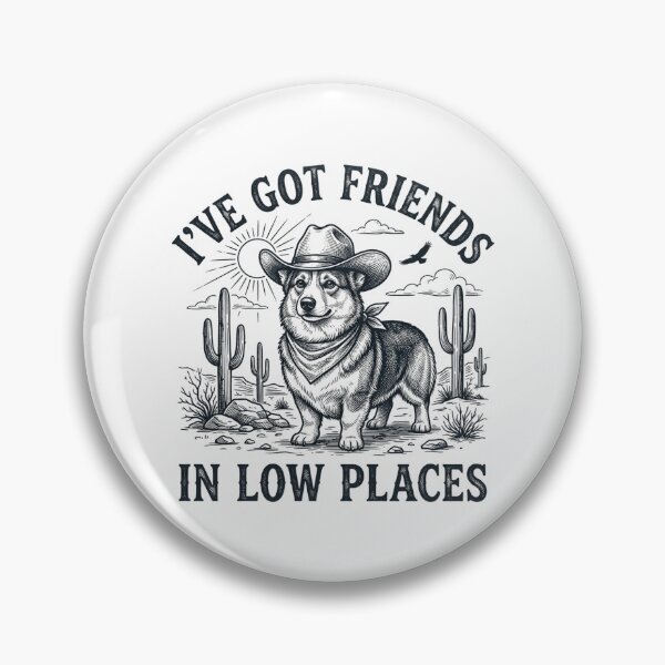 Item preview, Friends In Low Places Corgi Art Print Funny Cowboy Dog Western Gift designed and sold by raedattia.