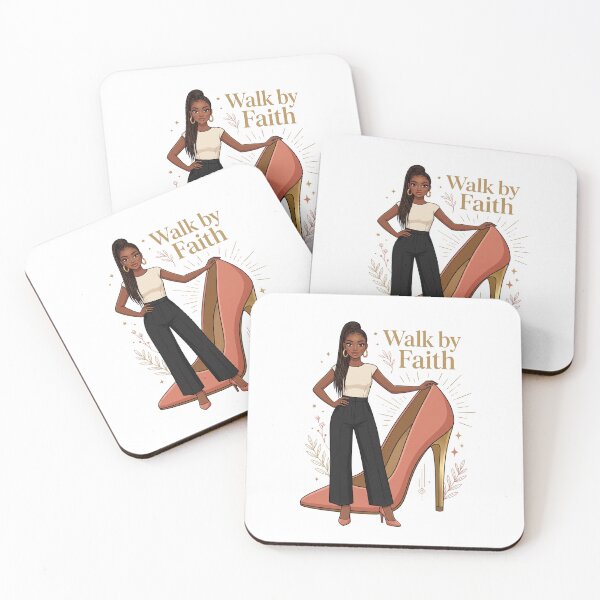 Item preview, Walk by Faith – Black Woman Christian Fashion Illustration designed and sold by Amanio.