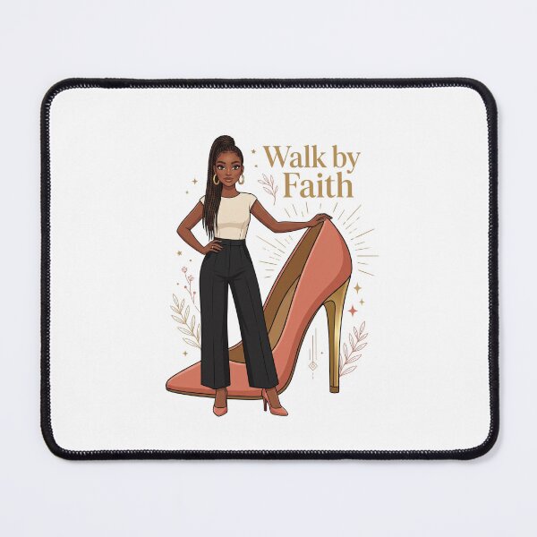 Item preview, Walk by Faith – Black Woman Christian Fashion Illustration designed and sold by Amanio.